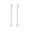 Long Crystal Drop Earrings with Graduated Teardrop Strands view 5