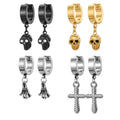 Skull Cross and Hand Single Huggie Drop Earrings in Seven Designs view 1