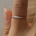 Slim Half-Eternity Clear Stone Ring In Three Metal Tones view 2