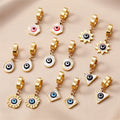 Gold Huggie Hoop Evil Eye Drop Earrings 7 Shape Styles view 1