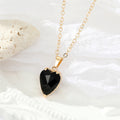 Gold Heart Crystal Hoop Earrings Pendant Necklaces Two Colors view 5