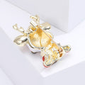Enamel Christmas Reindeer Brooch with Santa Hat Holiday Pin view 4