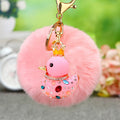 Jeweled Duck Keychains with Pom Pom and Plain Color Options view 12