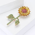 Crystal Sunflower Brooch A Tall Crystal Sunflower Crystal Accent Pin view 3