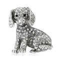 Crystal Dog Brooch In 2 Styles With Polished Metal And Decorative Details view 5