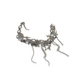 Silver Star Rhinestone Fringe Choker Necklace One Style view 5