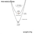 Beaded Double Layer Star Necklace in Gold and Silver Tone view 7