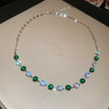Sparkly Round Zircon Necklace Bracelet Sets Five Styles view 3