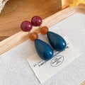 Color Block Bead Teardrop Stud Earrings Fashion Jewelry view 8