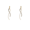 Gold Tone Crystal And Pearl Cross Twist Drop Earrings view 5