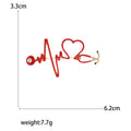 Enamel Heartbeat Stethoscope Brooch Heart ECG Line Pin view 5