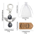 Black Cross Bead Angel Keychain Silver Clasp Six Styles view 2