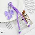 Woven Cord Keychain with Acrylic Bow Charm and Beads view 6