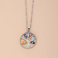 Gold and Silver Tone Tree of Life Evil Eye Pendant Necklaces view 4