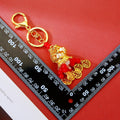 Illuminated Gourd Lantern Keychain With Red Beads and Coin Tassels view 4