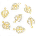 Crystal Open Leaf Jewelry Components For DIY Earrings And Bracelets Charms view 3
