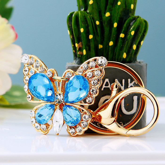 Crystal Butterfly Keychains in Blue and Pink plus Assorted Option