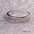 Offset Double-Row Pave Band Ring In Polished Silver Tone view 4