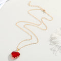 Gold Tone Faceted Heart Glass Pendant Necklaces in Four Colors view 3