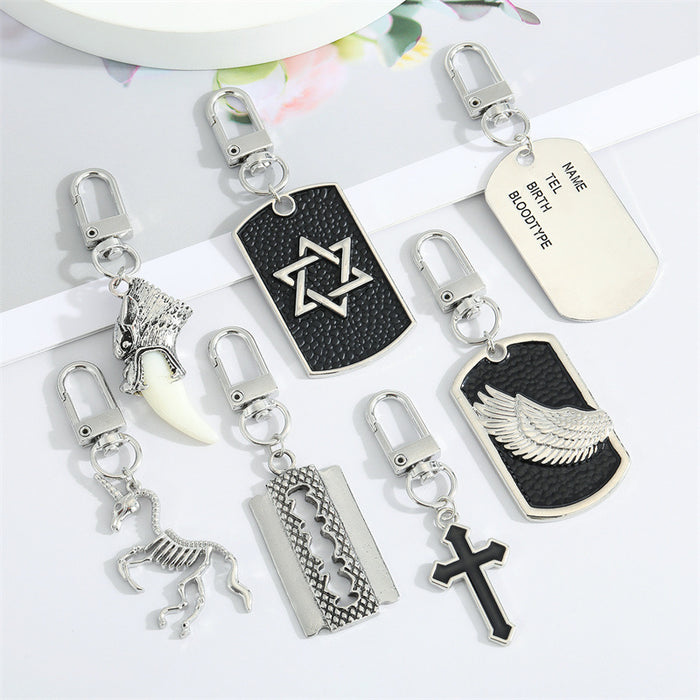 Silver Tone Gothic Motif Clip Keychains in Seven Designs