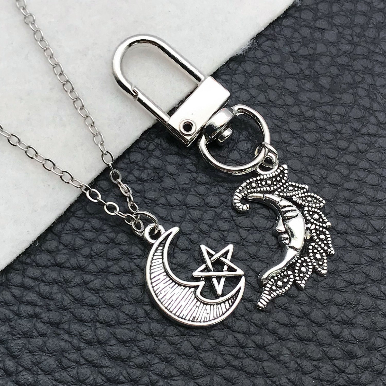 Zinc Alloy Hollow Moon Smiley Face Sun Star Charm Pendant for DIY Bracelet Necklace