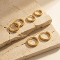 Gold Steel Twisted Hoop Earrings Three Sizes 316L Steel view 2