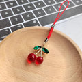 Crystal Cherry Phone Charms Green Leaf Cord Straps 2 Colors view 6