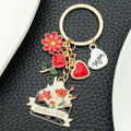 Red Flower Envelope Mother's Day Metal Keychain Charm view 4