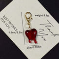 Dripping Heart Lobster-Clasp Charms in Red and Black Finishes view 4
