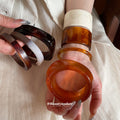 Resin Amber Ivory Bangles Cuffs Assorted Styles 6 Ways view 3