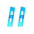 Geometric Resin Drop Earrings in Brown and Blue Jewelry Accessory view 5
