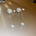 White Pearl Threader Drop Earrings For Women Jewelry view 6