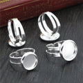 Silver Tone Adjustable Ring Blanks in Three Pad Sizes view 3
