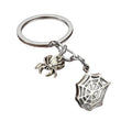 Metal Spider And Spiderweb Charm Keychain In Three Color Finishes view 5