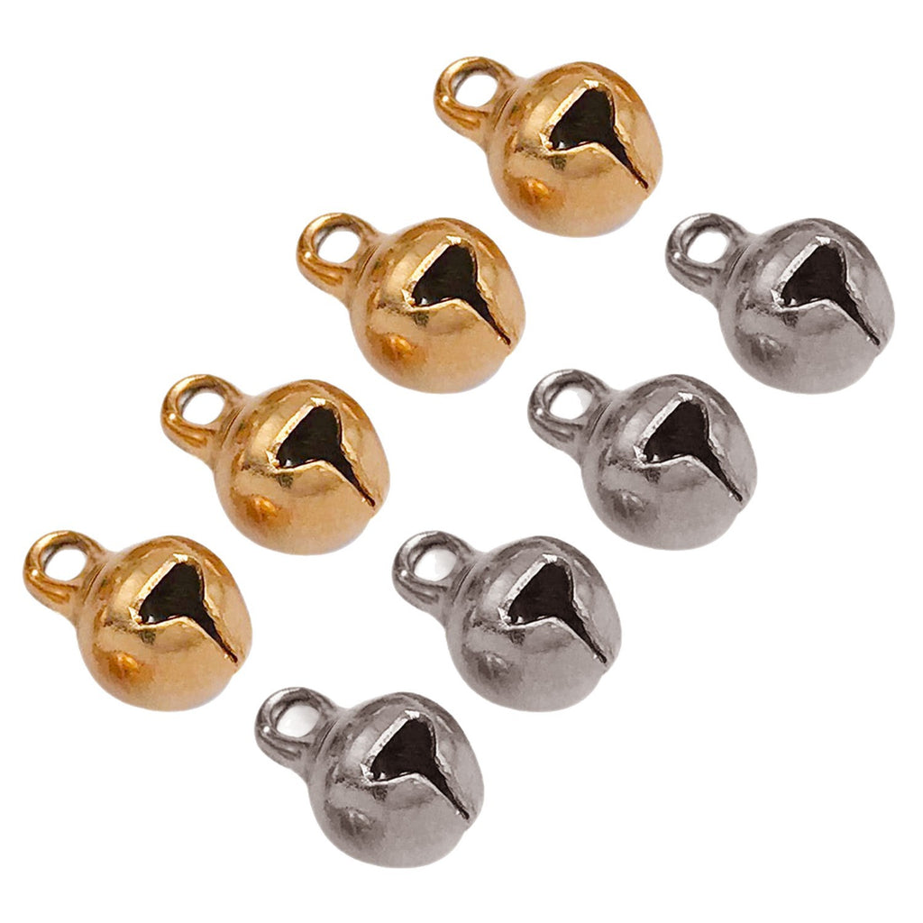 Stainless Steel Vacuum Gold Plated Open Round Bell Charm Pendant for Pet Collars Jewelry