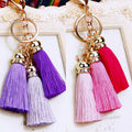 Triple Silk Tassel Keychains in Seven Gradient Color Combinations view 1