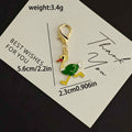 Green Ostrich Figure Charm with Gold Tone Lobster Clasp view 4