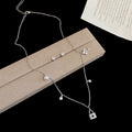 Delicate Necklace and Drop Earring Jewelry Set in Two Tones view 7