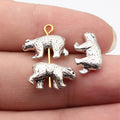 15x9.5mm 1.6g Antique Silver Zinc Alloy Bear Hole Beads for DIY Bracelet Jewelry Making
