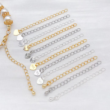 Five Charm Style Metal Extension Chains Jewelry Findings