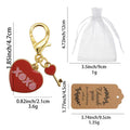 Red XOXO Heart Key Charm Gold Lobster Clasp Keychain view 2