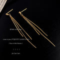 Silver Gold Snake Chain Tassel Drop Earrings Ball Stud view 6