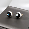 Pearl Effect Round Evil Eye Stud Earrings in Six Colors view 8