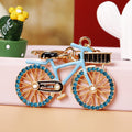 Jeweled Bicycle Keychains in Blue Yellow Red and Pink view 6