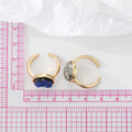 Gold Tone Round Druzy Style Adjustable Open Rings in Three Colors view 2