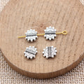 Ridged Edge Flat Round Metal Bead for Jewelry Making view 2