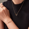Infinity Heart Zircon Necklace Bracelet Gold Steel Two-Tone view 2