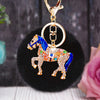 Blue-Horse Black-Pompom