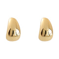 Polished Gold And Silver Tone Smooth Teardrop Stud Earrings view 5