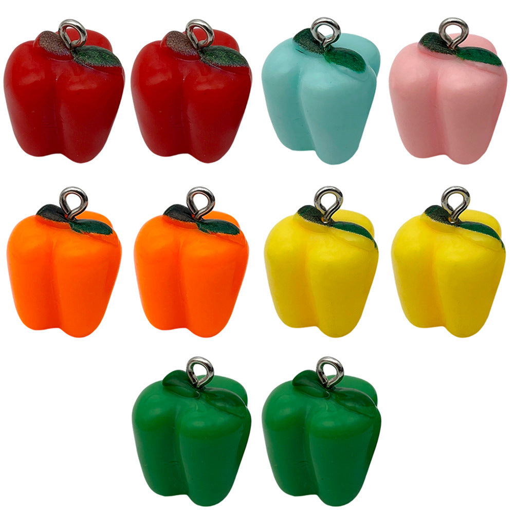 Acrylic 3D Bell Pepper Chili Pepper charm pendants for DIY earrings keychain jewelry accessories